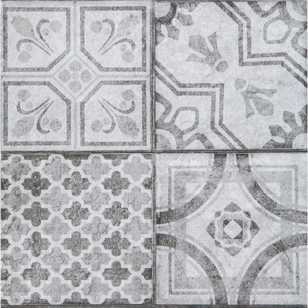 ACCESS DECO - Dalles Murales Adhésives Wall Tiles Style Marocain Gris 30.5x30.5cm Boite de 6