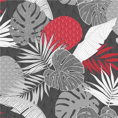 ACCESS DECO - Toile Cirée Skin Laize Nappe 140cmx20m Salvador Rouge