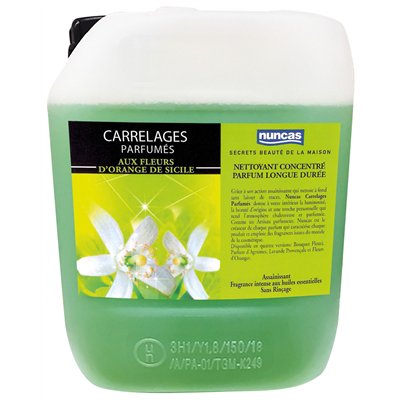 NUNCAS - Nettoyant Carrelages Parfumés Fleurs d'Orange de Sicile 5L