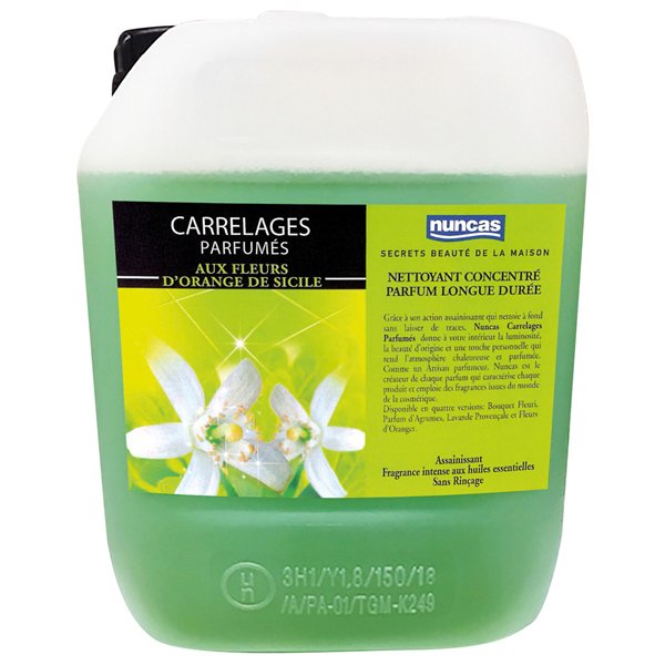 NUNCAS - Nettoyant Carrelages Parfumés Fleurs d'Orange de Sicile 5L