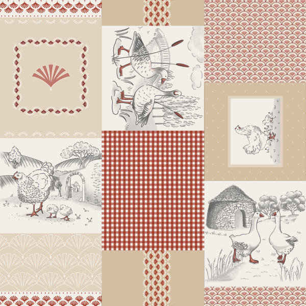 ACCESS DECO - Toile Cirée Déco Sarlat Beige 140cmx20m