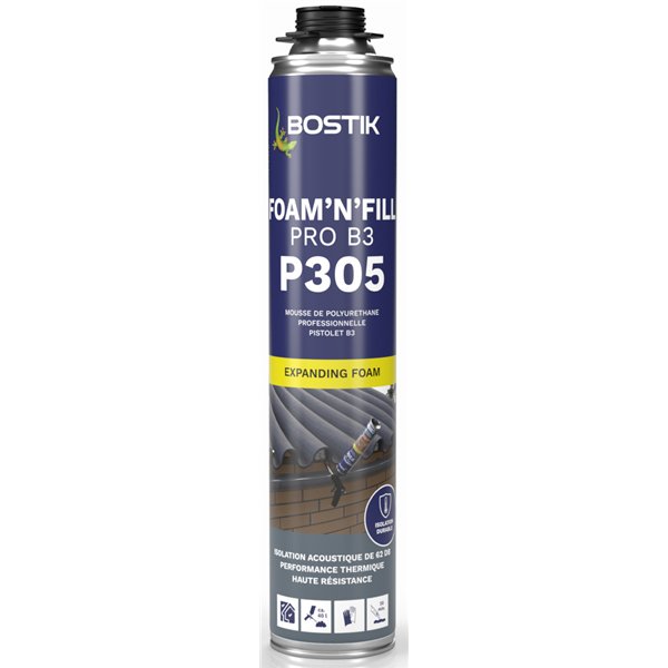 BOSTIK - Mousse Polyuréthane PU P305 FOAMNFILL PRO B3 750 ml