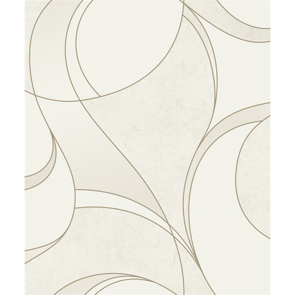 DECOR DESIGN - A57215 - Papier peint Vinyle Expansé Sur Intissé Motif Uptown Beige 10.05 x 0.53 m
