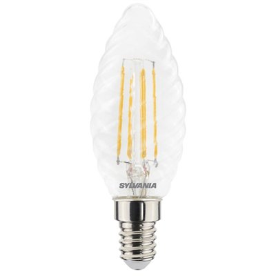 SYLVANIA - Ampoule LED Flamme Torsadée Filament 4.5W Clair E14