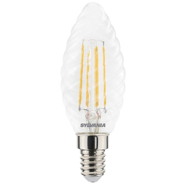 SYLVANIA - Ampoule LED Flamme Torsadée Filament 4.5W Clair E14