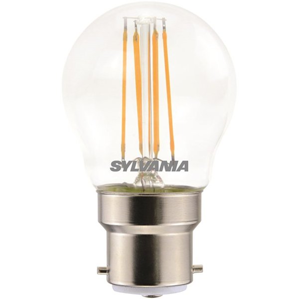 SYLVANIA - Ampoule Sphérique LED Clair Filament Blanc Chaud B22