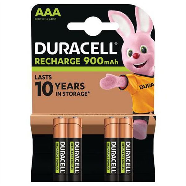 DURACELL - Piles AAA/HR03 Rechargeables 900mAh x4