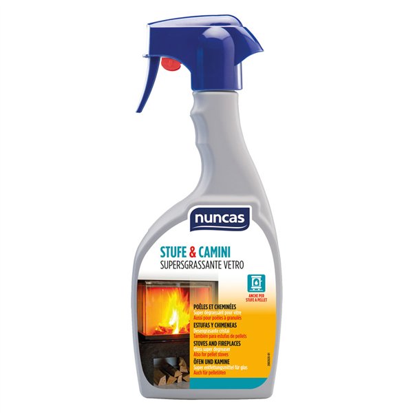 NUNCAS - Dégraissant Vitres Poêles et Cheminées 500 ml