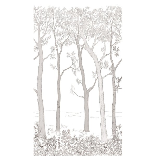 DECOR DESIGN - ML1701 Papier Peint Panoramique Arbre Noir et Blanc 159 x 280cm