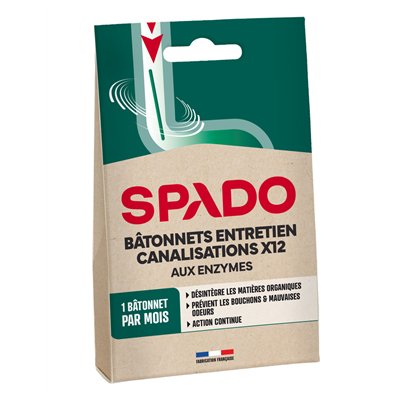 SPADO - Bâtonnets Entretien des Canalisations aux Enzymes x12