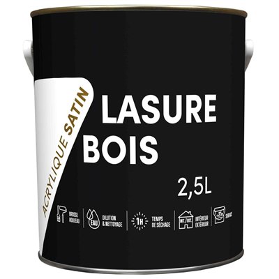 TOUT DANS LE PRIX - Lasure Bois Acrylique Satin 2.5L