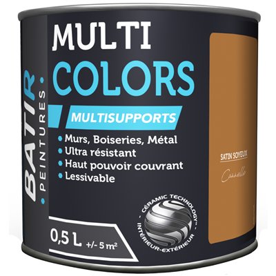 BATIR - BATIR Multicolors Peinture Multisupports Satin Soyeux 0.5L cannelle