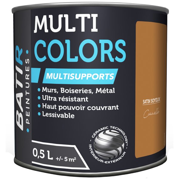 BATIR - BATIR Multicolors Peinture Multisupports Satin Soyeux 0.5L cannelle