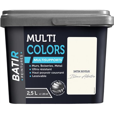 BATIR - BATIR Multicolors Peinture Multisupports Satin Soyeux 2.5L gris plomb