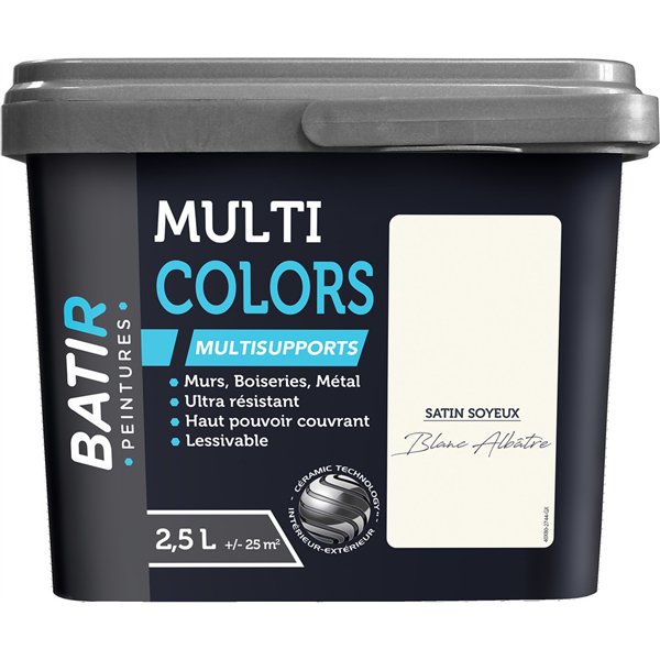 BATIR - BATIR Multicolors Peinture Multisupports Satin Soyeux 2.5L gris plomb