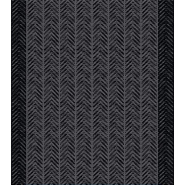 VICA - Tapis de Passage Herringbone Pattern Black 0.66x15m