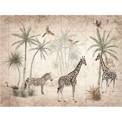 GRANDECO - ML1501 Papier Peint Panoramique Animal Jungle 371 x 280cm