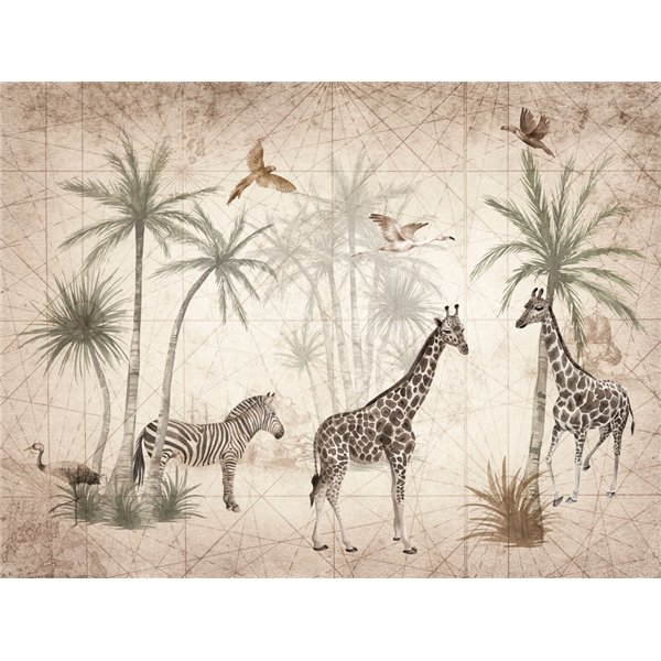 GRANDECO - ML1501 Papier Peint Panoramique Animal Jungle 371 x 280cm
