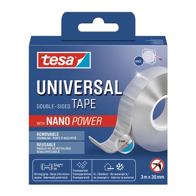 TESA - Ruban Adhésif Double Face Universal Nano Power 30mm x 3m