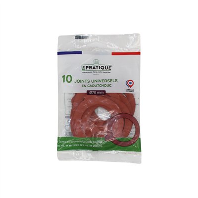 LE PRATIQUE - 10 Joints Universels Pour Bocaux Ø70 mm