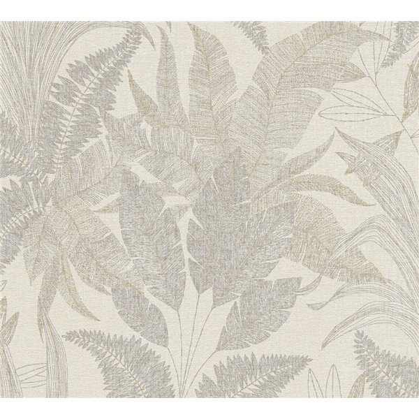 DECORAMA - 396545 - Papier Peint Expansé sur Intissé Fondu Végétal Beige