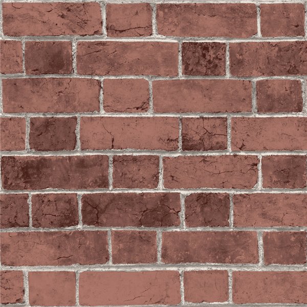 DECORAMA - M34410 - Papier Peint Expansé sur Intissé Briques Rouges