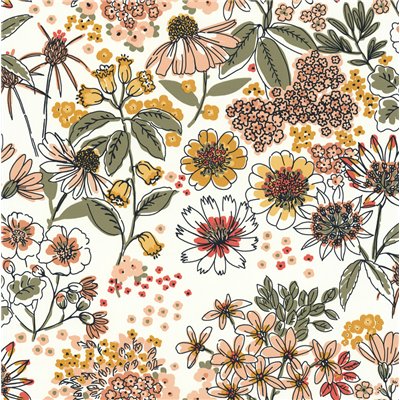 DECORAMA - 51235003 - Papier Peint Vinyle sur Intissé Petit Bouquet Rose Vert