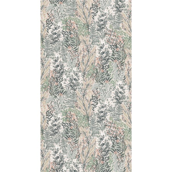 DECORAMA - 51202603 - Papier Peint Vinyle sur Intissé Jardin Fleuri Vert Rose