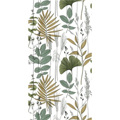 DECORAMA - 51210304 - Papier Peint Vinyle sur Intissé Graminée Exotique Vert Marron
