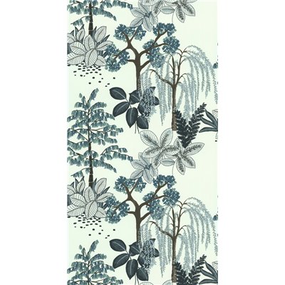 DECORAMA - 11191301 - Papier Peint Vinyle sur Intissé Jardin Japonais Bleu