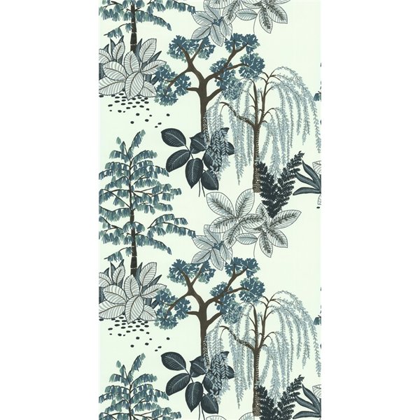 DECORAMA - 11191301 - Papier Peint Vinyle sur Intissé Jardin Japonais Bleu