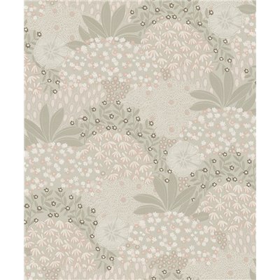 DECORAMA - Iki402 - Papier Peint Vinyle sur Intissé Floraison Rose Beige Grise
