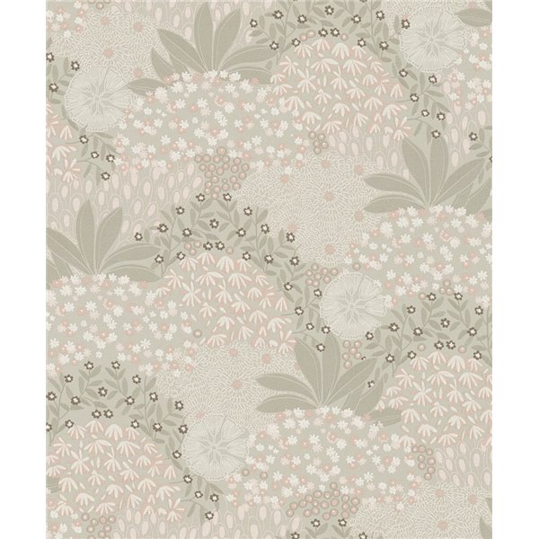 DECORAMA - Iki402 - Papier Peint Vinyle sur Intissé Floraison Rose Beige Grise