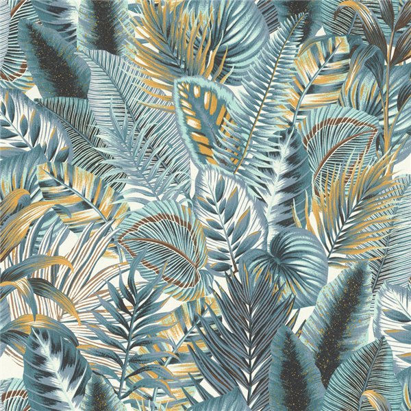 DECORAMA - 833997 - Papier Peint Vinyle Grainé sur Intissé Tropico Amazonia Bleu
