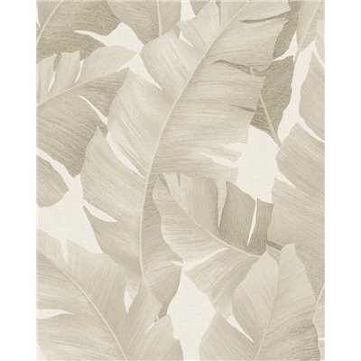 DECORAMA - 31625 - Papier Peint Vinyle Grainé sur Intissé Motif Feuilles Jungle Beige