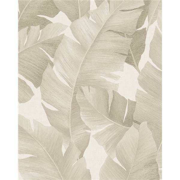 DECORAMA - 31625 - Papier Peint Vinyle Grainé sur Intissé Motif Feuilles Jungle Beige