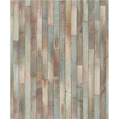 DECORAMA - 45736 - Papier Peint Intissé Effet Bois Bleu Vert Marron
