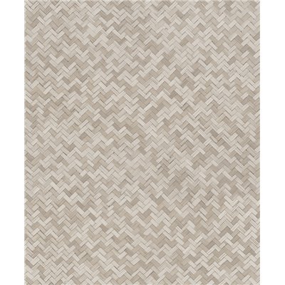 DECORAMA - 33309 - Papier Peint Intissé Effet Motifs Chevrons en Relief Marron Beige