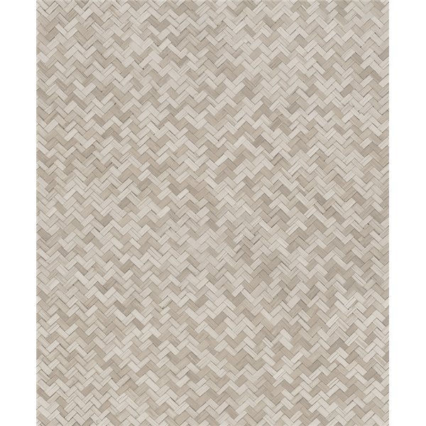 DECORAMA - 33309 - Papier Peint Intissé Effet Motifs Chevrons en Relief Marron Beige