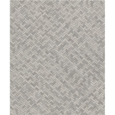DECORAMA - 33311 - Papier Peint Intissé Effet Motifs Chevrons en Relief Gris