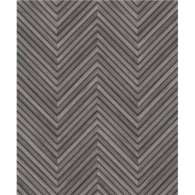 DECORAMA - 33380 - Papier Peint Intissé Effet Bois Chevrons Gris