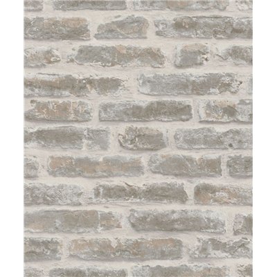 DECORAMA - 82377 - Papier Peint Intissé Briques Marron et Gris