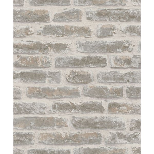 DECORAMA - 82377 - Papier Peint Intissé Briques Marron et Gris