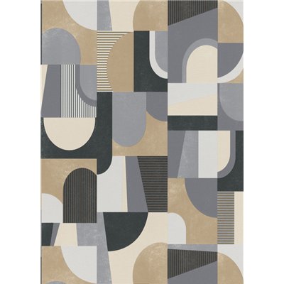 DECORAMA - 10264-10 Papier Peint Vinyle Grainé sur Intissé Géométrique Gris