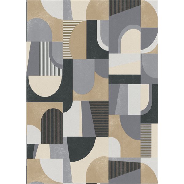 DECORAMA - 10264-10 Papier Peint Vinyle Grainé sur Intissé Géométrique Gris