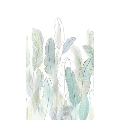 GRANDECO - Papier Peint Panoramique Plume Scarlet Vert 159 x 280 cm