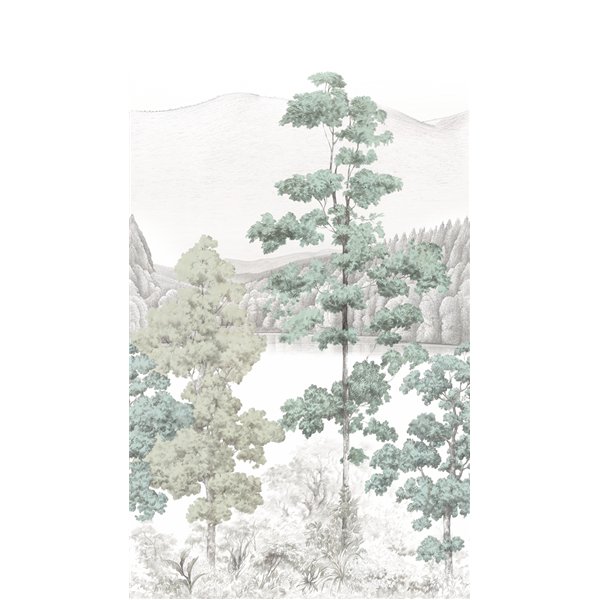 GRANDECO - Papier Peint Panoramique Gravure Alix 159 x 280 cm