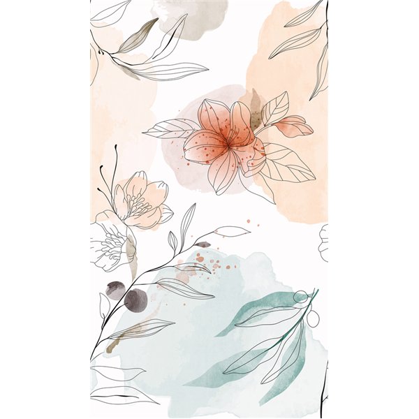 GRANDECO - Papier Peint Panoramique Elégant Floral 159 x 280 cm