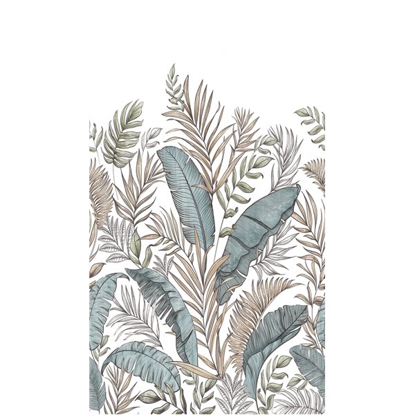 GRANDECO - Papier Peint Panoramique Bananier Calobra 159 x 280 cm