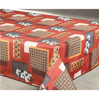 ACCESS DECO - Nappe Polyester 140x240cm Aurore Terracotta sur Cintre
